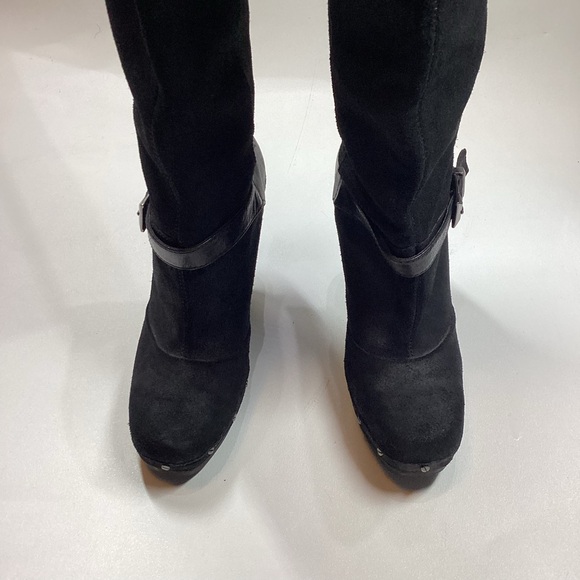 Rachel Roy Rfenkala Suede Boots Size 7 Black - Picture 4 of 14